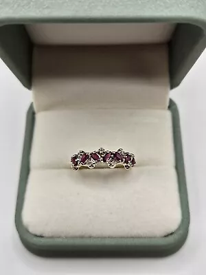 9ct Gold Ruby And Diamond Ring Size O 1/2 • $287.25