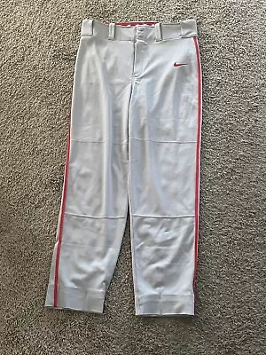 Vintage Nike Swingman Ken Griffy Jr Baseball Pants Small Gray Red • $30