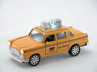 Yellow Taxi With *Bright Light & Sound* New York City Die Cast Metal Car • $5.50