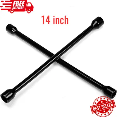 Wrench 4 Way Lug Nut Tool 14 INCH Heavy Duty Socket Wheel Tire Change Universal • $16.53