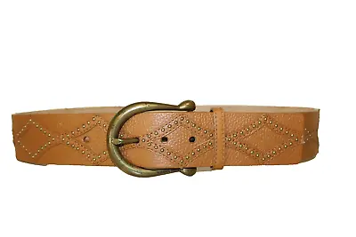 Michael Kors Womens 2  Wide Belt Sz M 35 Brown Genuine Pebbled Leather Studded • $17.75