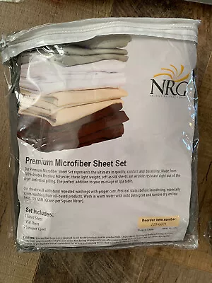 NRG 229-0221  Grey Premium Microfiber Massage Table Sheet Set + Bonus Flat • $24