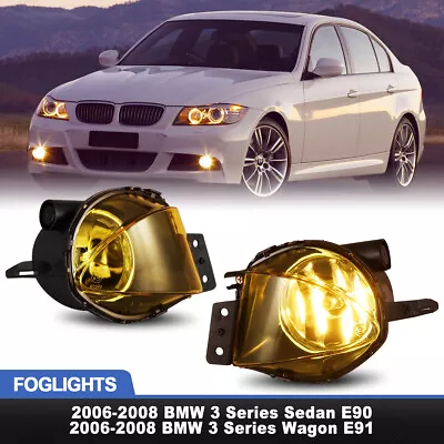 For 2006-2008 BMW 3 Series Sedan E90 Wagon E91 Fog Lights Driving Yellow Lens • $33.99