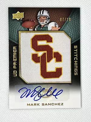 2009 Mark Sanchez Upper Deck Premier Stitchings Auto 7/10 SC Jets • $73.89