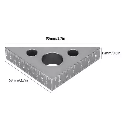 Ruler Aluminum Alloy 45/90°Frosted Right Angle Gauge Woodworking Tool • $9.33