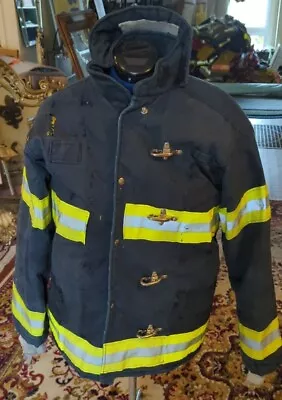 Vintage Retired Firefighter Turnout JACKET FIRE COAT USED Size 38 • $160