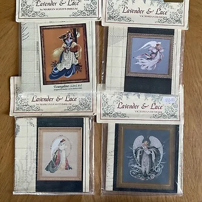 Bundle Of 4 Lavender & Lace Cross Stitch Charts • £10
