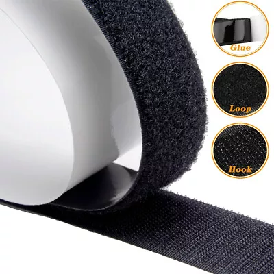 5M Heavy Duty Stick On Fastening Tape Extra Strong Hook Loop Self Adhesive Strip • £8.49