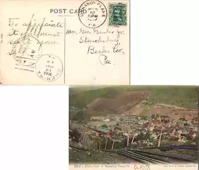 Pennsylvania Mahanoy Plane 1907 Duplex  PPC (Bird's-Eye View Of Mahanoy Plane P • $15