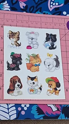 Vintage Eureka Stickers Cats Dogs  1 Sheet  • $6