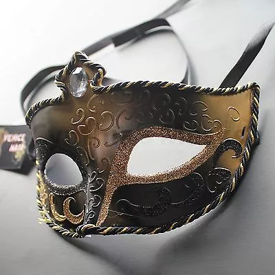 Black Venetian Masquerade Mask Party Prom Mardi Gras Halloween Costume Dancing • $2.99