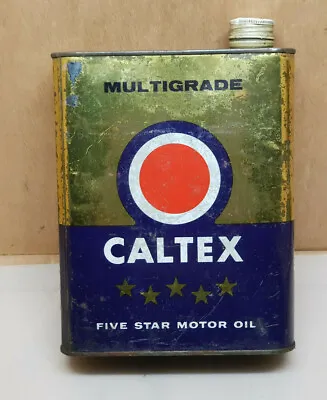 Former Bottle Engine Oil Caltex SAE 10W30 2 Liter Vacuum Collection Garage Deco • £19.26