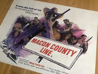 Macon County Line UK Quad (30 X40 ) Folded Cinema Poster Crime Thriller 1974 • $44.21