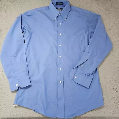 Stafford Dress Shirt Mens 16 35 Blue Oxford Wrinkle Free Classic Fit Button Up • $19.89