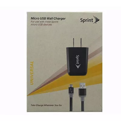USB Wall Charger 1.8 Amp With Micro USB Data Cable 3ft /1m  Sprint  Black • $7.59