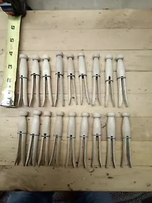 18 Vintage Round Metal Reinforced Clothes Pins  • $10