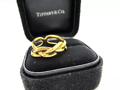 Tiffany & Co Elegant Vintage 18k Yellow Gold Double Love Knot Size 6.25 Ring • $1899