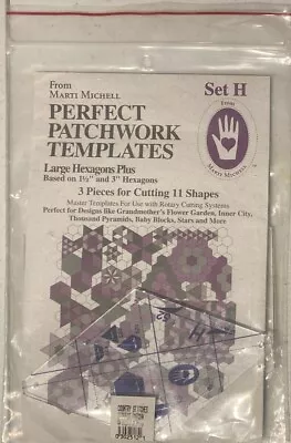 Marti Mitchell Perfect Patchwork Templates (Set H) - 3 Pieces-Large Hexagons New • $12