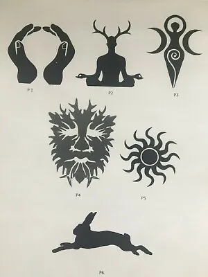 Pagan Vinyl Decal Sticker Wiccan Gaia Horned God Gift Green Man Hare Decor Gift • £1.20