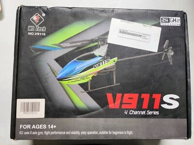 $123 • Buy WLtoys V911S 2.4G 4CH 6-Aixs Gyro Flybarless RC Helicopter RTF