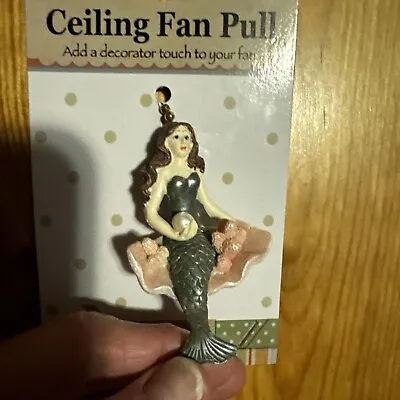 Adorable Coastal Mermaid Siren Of The Sea Ceiling Fan Light Pull Chain Multi • £4.81