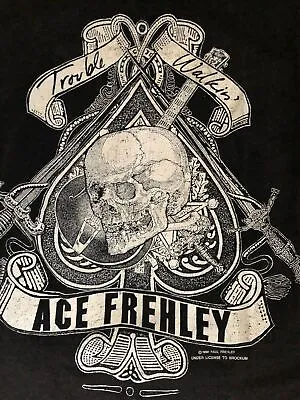 Ace Frehley Vintage Shirt Rare 1989 Trouble Walkin' Tour Kiss • £115.65