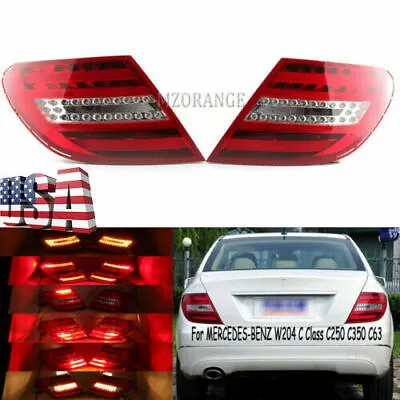 Pair LED Tail Light For MERCEDES-BENZ W204 C Class C250 C350 C63 AMG C300 Rear • $219.52