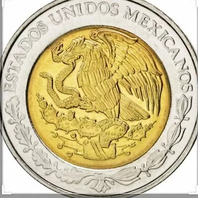 Mexico Coin 1 Peso Random Years Circulated Bimetalic Eagle & Snake  • £1.89