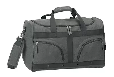 Grey Vintage Travel Cotton Canvas Overnight Work Out Fitness Oragnizer Duffel • $29.99