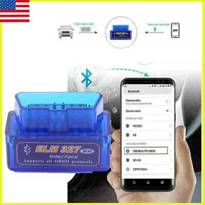 ELM327 Car Bluetooth OBD2 Scanner Code Reader Automotive Diagnostic Tool OBDII • $5.29