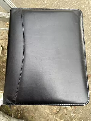 Vintage Franklin Quest Classic Leather Planner Black Zip 7 Ring Binder 8.5 X 11 • $30