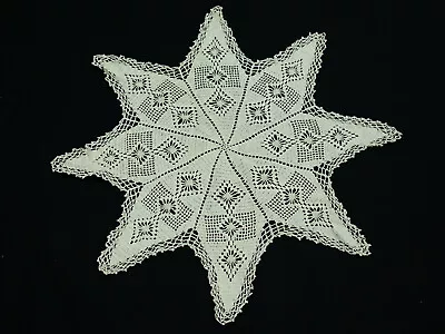 Vintage 8 Point Star Crochet Doily 21  Tarot Cloth Altar Cloth Cottagecore • $10