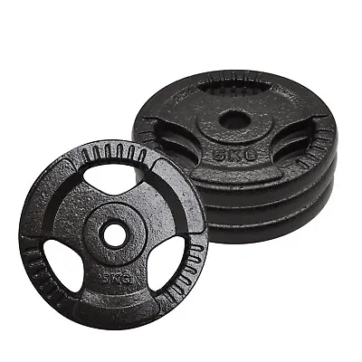 4 X 5kg Total 20kg Standard Cast Iron Hammertone Weight Plates Set - 26.5mm Hole • $71.07