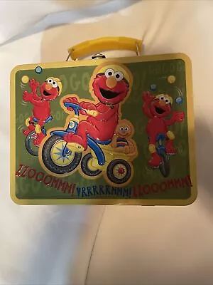 ELMO Lunch Box On Tricycle Sesame Street Collectible Tin Metal 2009 Steel Muppet • $8.90