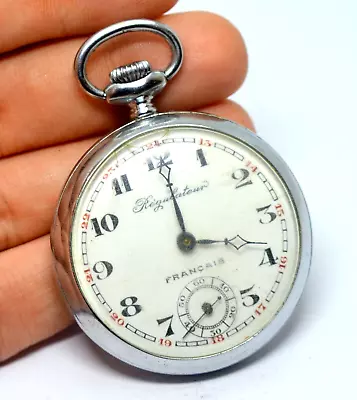 French Old Regulateur Francais Men Old Mechanical Pocket Watch • $28.99