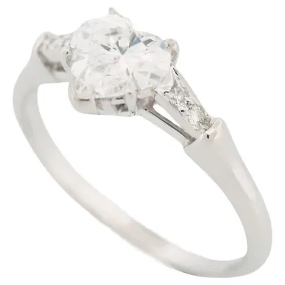 Harry Winston 0.80ct Heart Shape Diamond Solitaire Ring Pt950 Us 5.75 • $4980