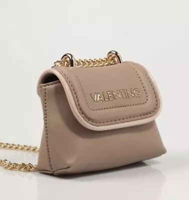 BNWT Mario Valentino Mini Moss Bag In Beige With Gold Chain • $75