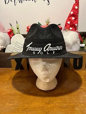 Vintage 80s 90s Tommy Armour Golf Straw Panama Hat Black USA MADE Adult RARE • $38.75