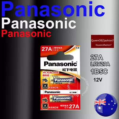 2 X 27A Panasonic 12V 27A/A27 Battery Batteries Garage Car Remote Alarm • $6.79