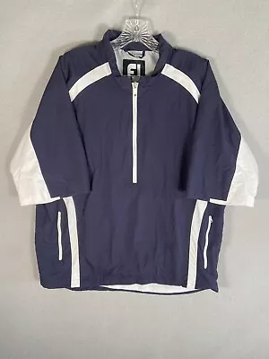 FootJoy Sport FJ Golf Windshirt Mens Size Large L S/S Blue Zip Pullover • $12.99