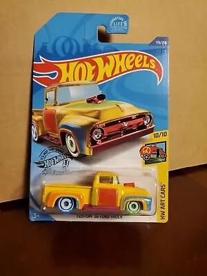 Hot Wheels 2020 #176/250 HW Art Cars Treasure Hunt Custom '56 Ford Truck Yellow • $4.99