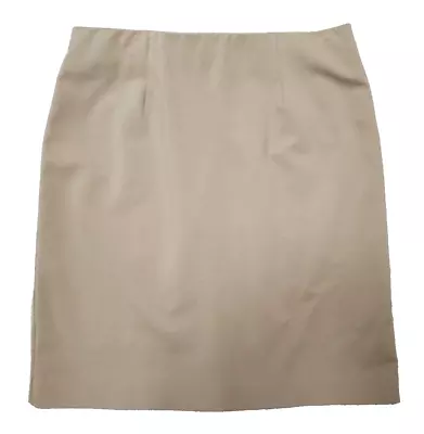 J Jill Womens Ponte Knit Pencil Skirt Med Tan Brown Midi Length Pull On Stretch • $16.99