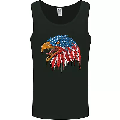 American Eagle USA Flag July 4th Mens Vest Tank Top • £10.49