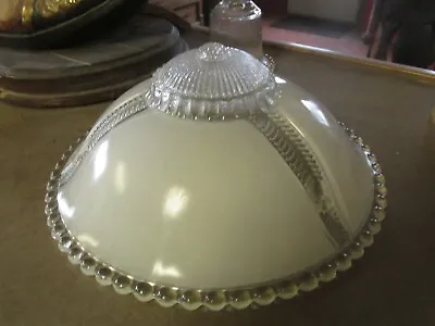 Vintage Antique 30s Glass Ceiling Fixture Light Cover Lamp Dome Shade Art Deco • $39.99