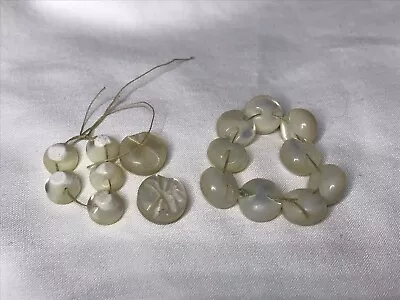 Lot Of 16 Vintage White Iridescent Mother Of Pearl Buttons Beads 1/8”-1/2” Glowy • $9.99