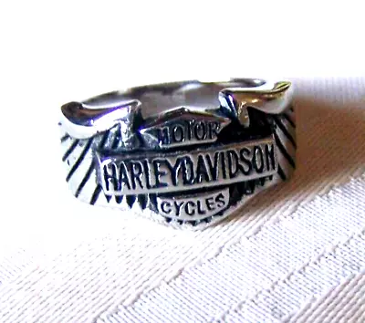 Harley-Davidson Men's Vintage Stainless Steel Bar & Shield Wings Size 12 Ring • $59.99