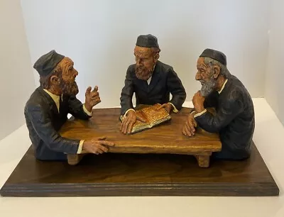 Judaica Sculpture  THE MIDRASH  248/500 R. Wright David Kaplan 3 Rabbi 1970 • $59.99