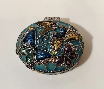 Monet Butterfly Enamel Hinged Trinket Pill Box • $17.98