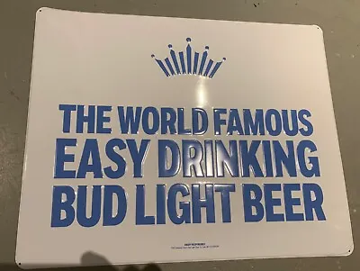 BUD LIGHT Tin Beer Sign NEW!  Not Neon VERY LARGE SIZE TACKER Football Manning • $15.99