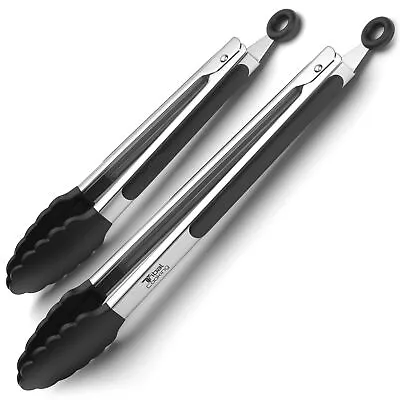 Kitchen Tongs With Silicone Tips Stainless Steel Tongs For Cooking 9  And 12  To • $11.40